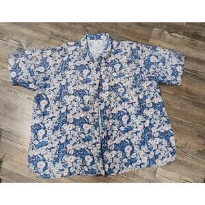 Stunt Collections 100% Silk Button Up Short Sleeve Hawaiian Shirt Men Sz 2X 2137